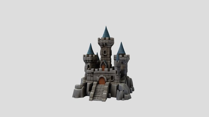 Stylized Medieval Castle 3D Model