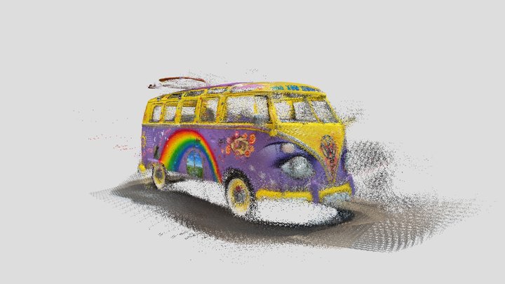 VW Bulli Hippie 3D Model