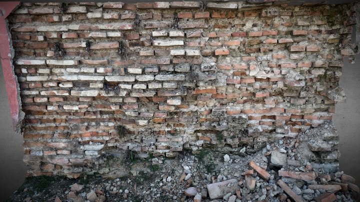 Decayed Brick Wall (Raw Model) 3D Model