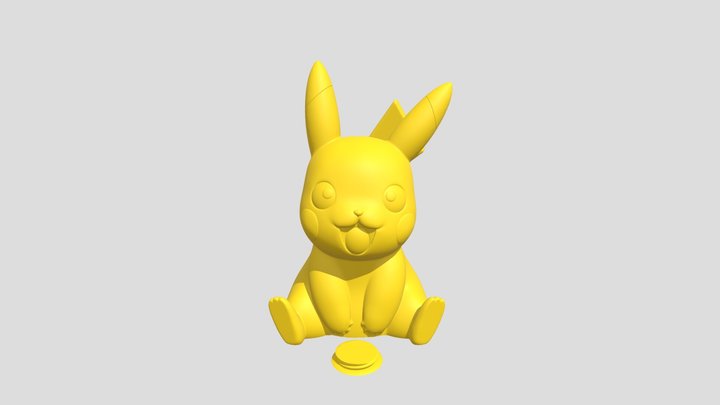 Alcancía de Pikachu Sentado 3D Model
