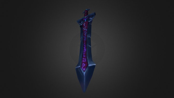 Hand Painted Sword 3D Model