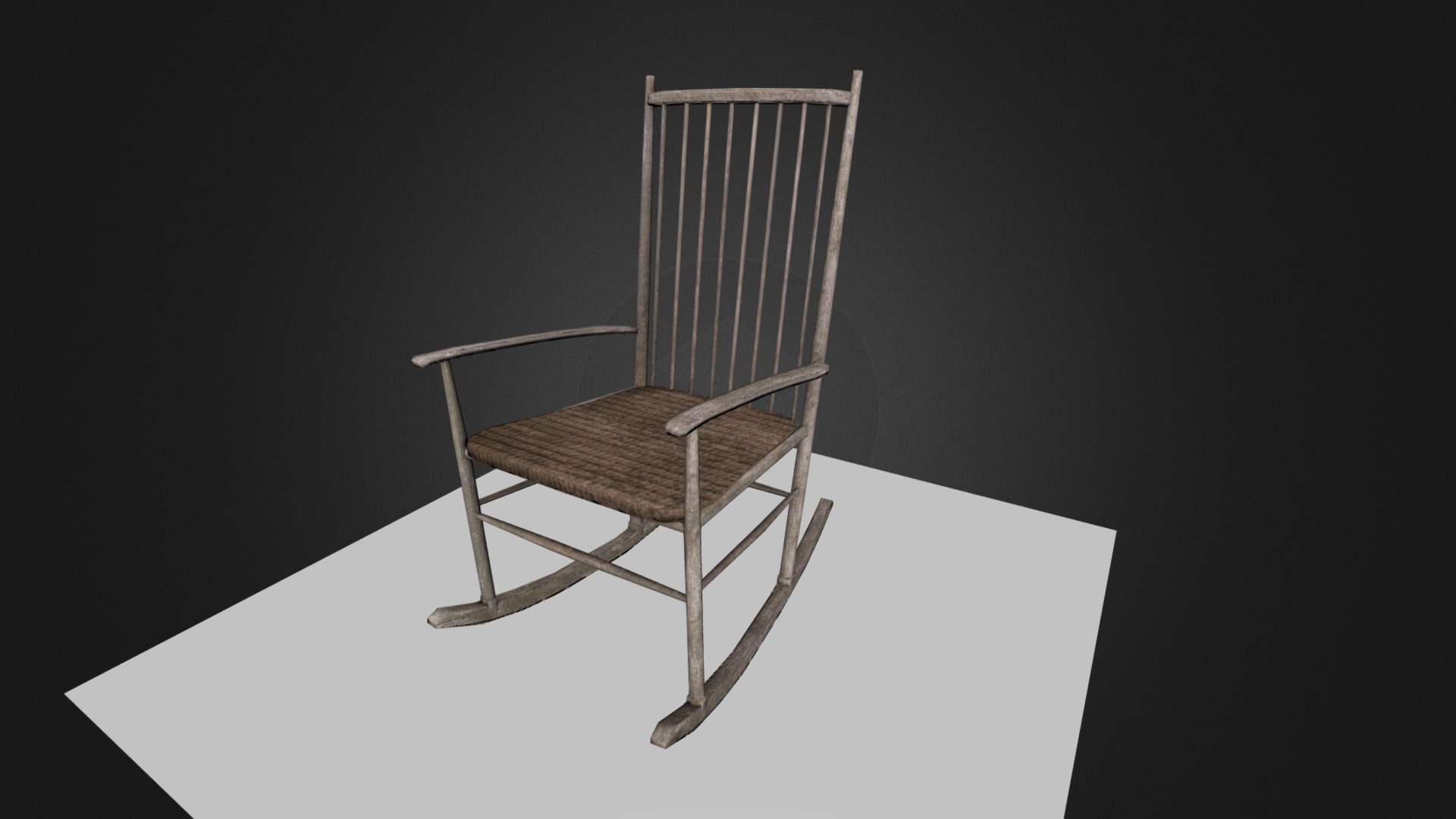 3D model country rocker - This is a 3D model of the country rocker. The 3D model is about a chair on a white surface.