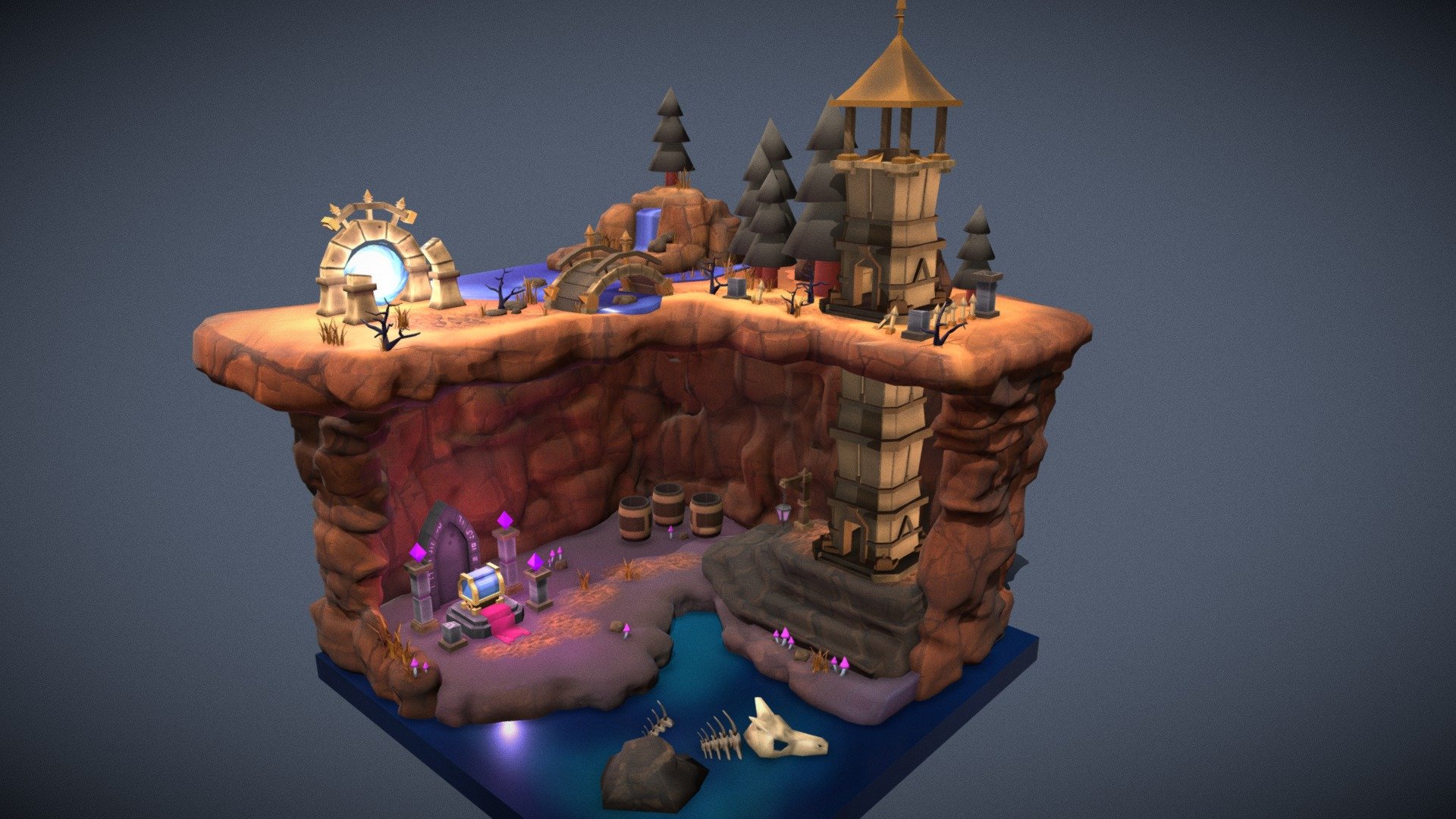 Forgotten Tower`s Mystery| LOW POLY GAME LEVEL