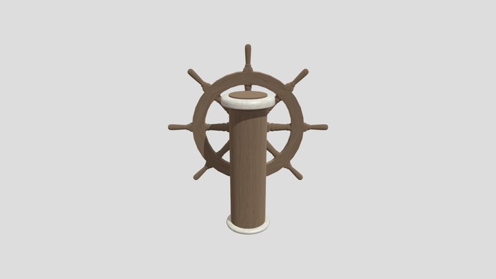 PROP_STEERINGWHEEL_ORNATEWOOD_LOD0_v38 3D Model