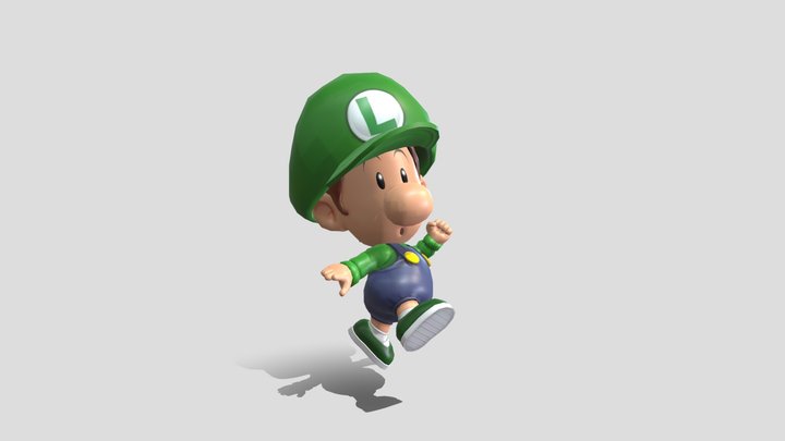 Super Smash Bros For Wii U - Baby Luigi Trophy 3D Model