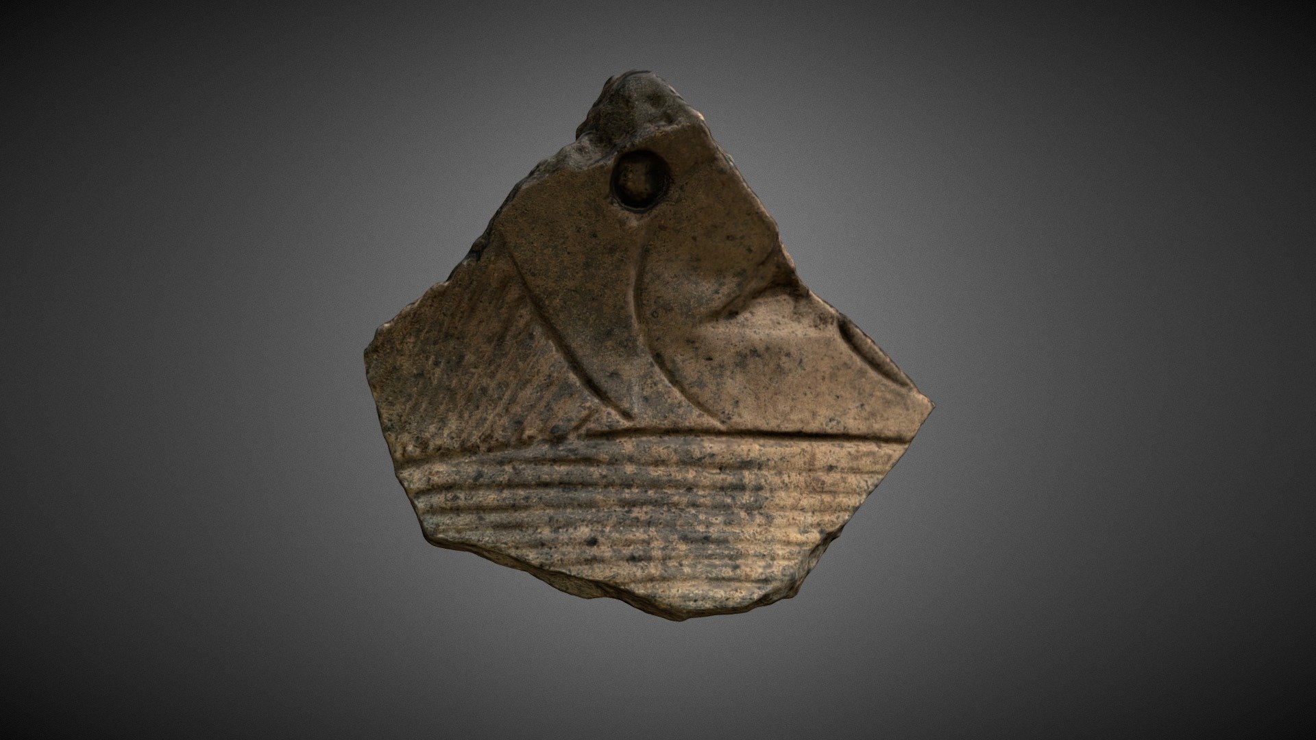 Mississippian Decorated Pottery Shard