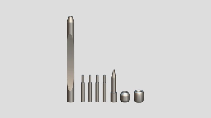 Inoculation loop pieces 3D Model