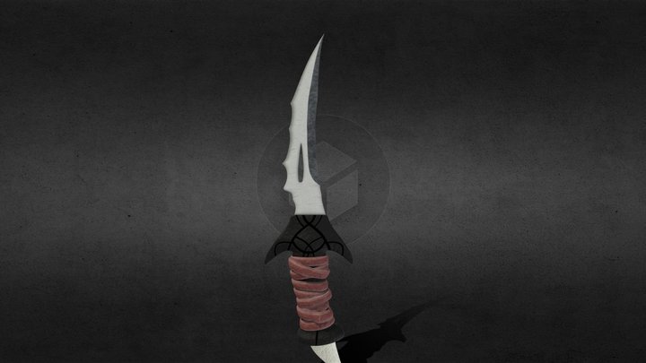 Bone Knife Procedural 3D Model