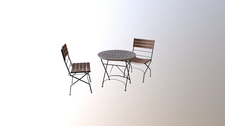 Table and Chairs 3D Model