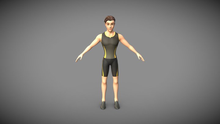 A sporty boy (well-proportioned figure) 3D Model