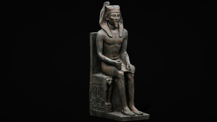 Pharaoh Khafre & God Horus | Statue 3D Scan 3D Model