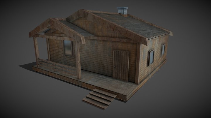 First blender model (Wooden House) 3D Model