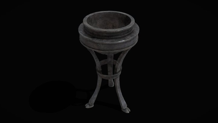 Medieval Rustic Iron Brazier 3D Model