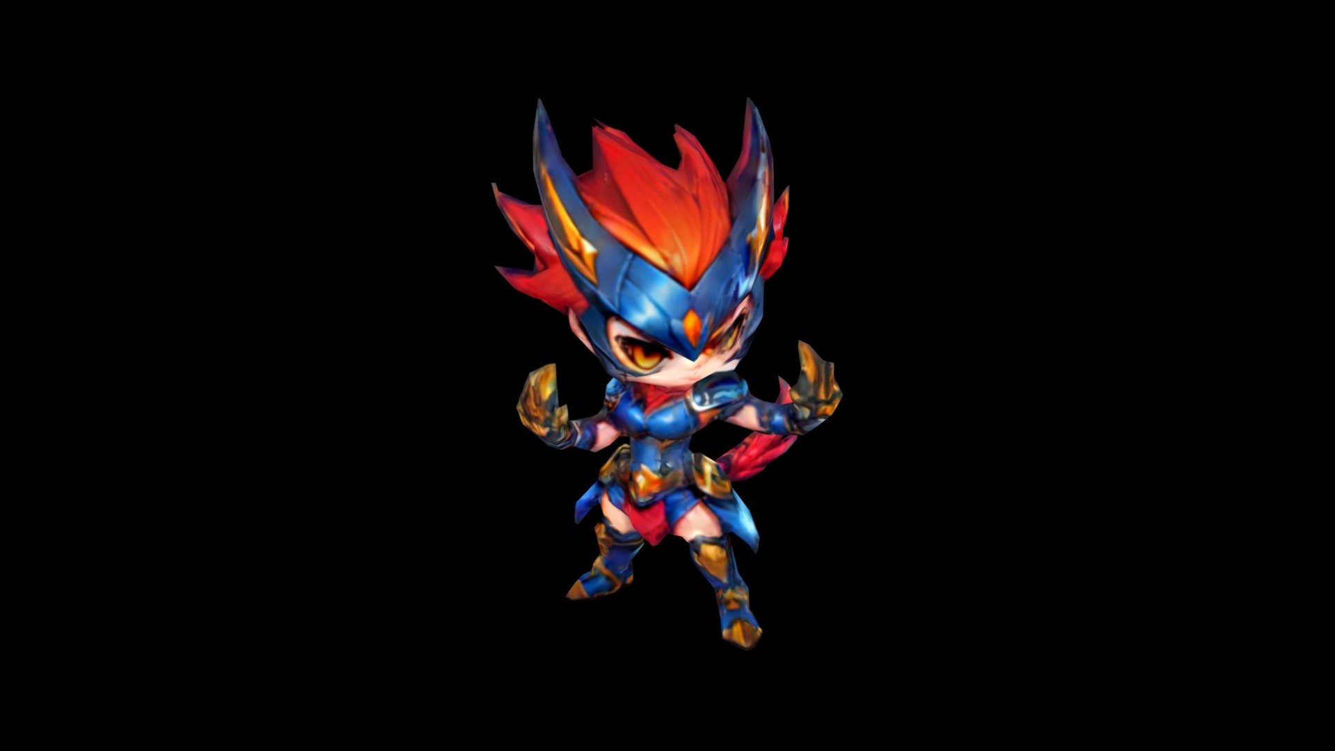 Fierce Warrior Sprite with vibrant red and orang - Download Free 3D ...