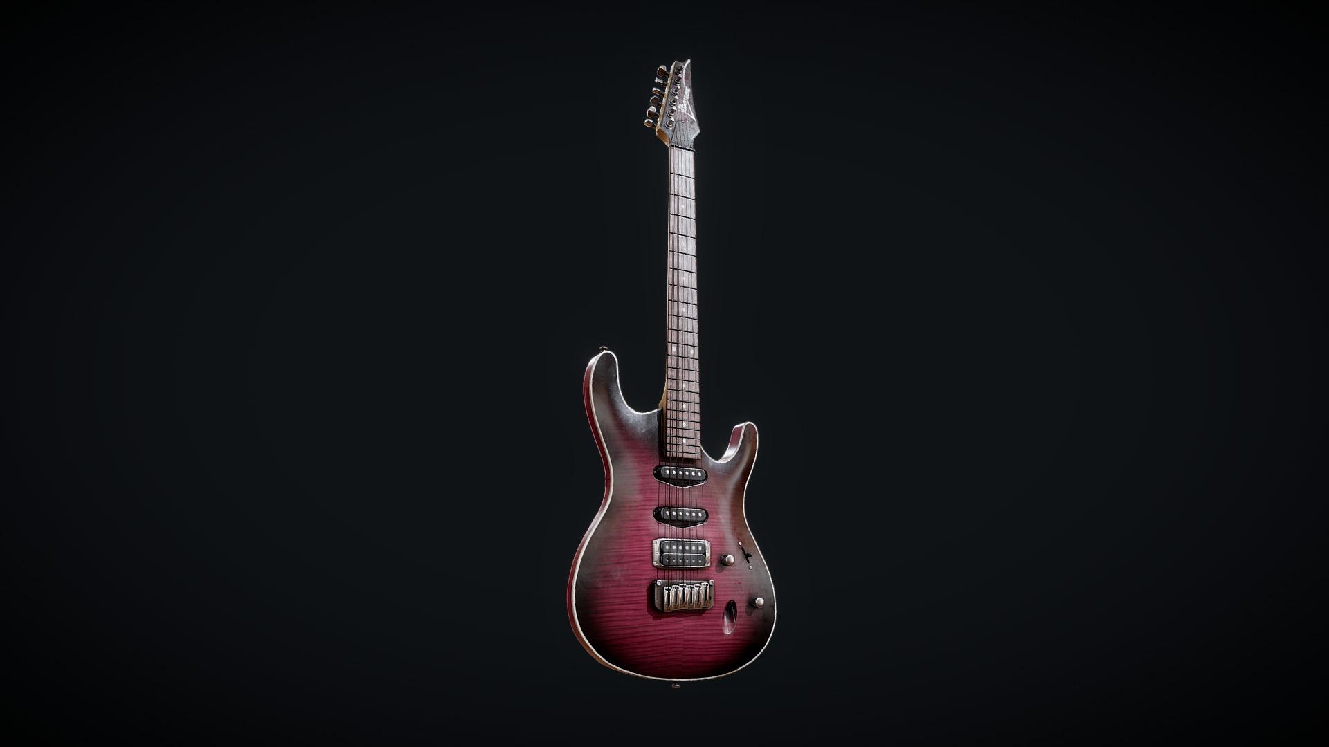 3D model Ibanez sa240fm - This is a 3D model of the Ibanez sa240fm. The 3D model is about a red electric guitar.