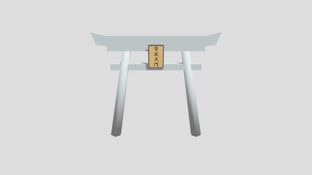 Japanese Torii Gate Low-Poly 3D Model