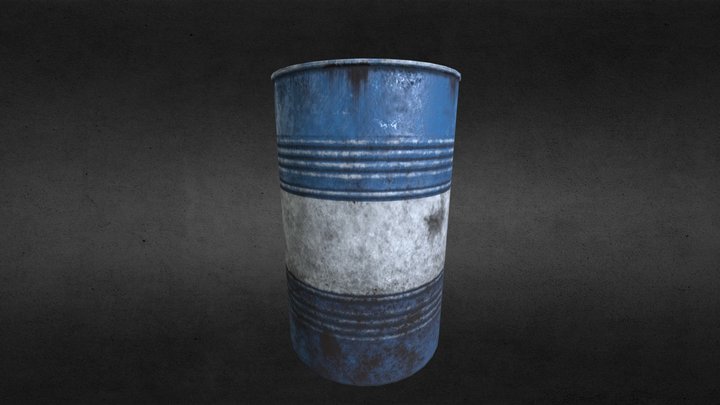 Dirty steel barrel. 3D Model