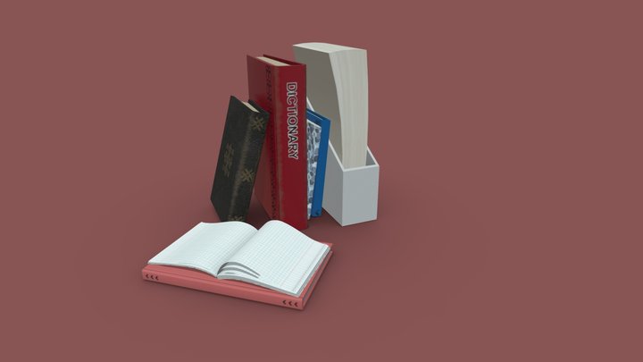 Journals And Books | Game Assets 3D Model