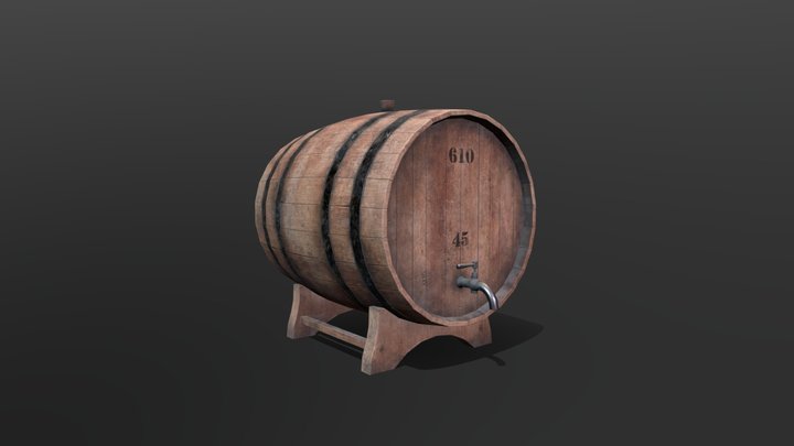 old barrel realistic 3D Model