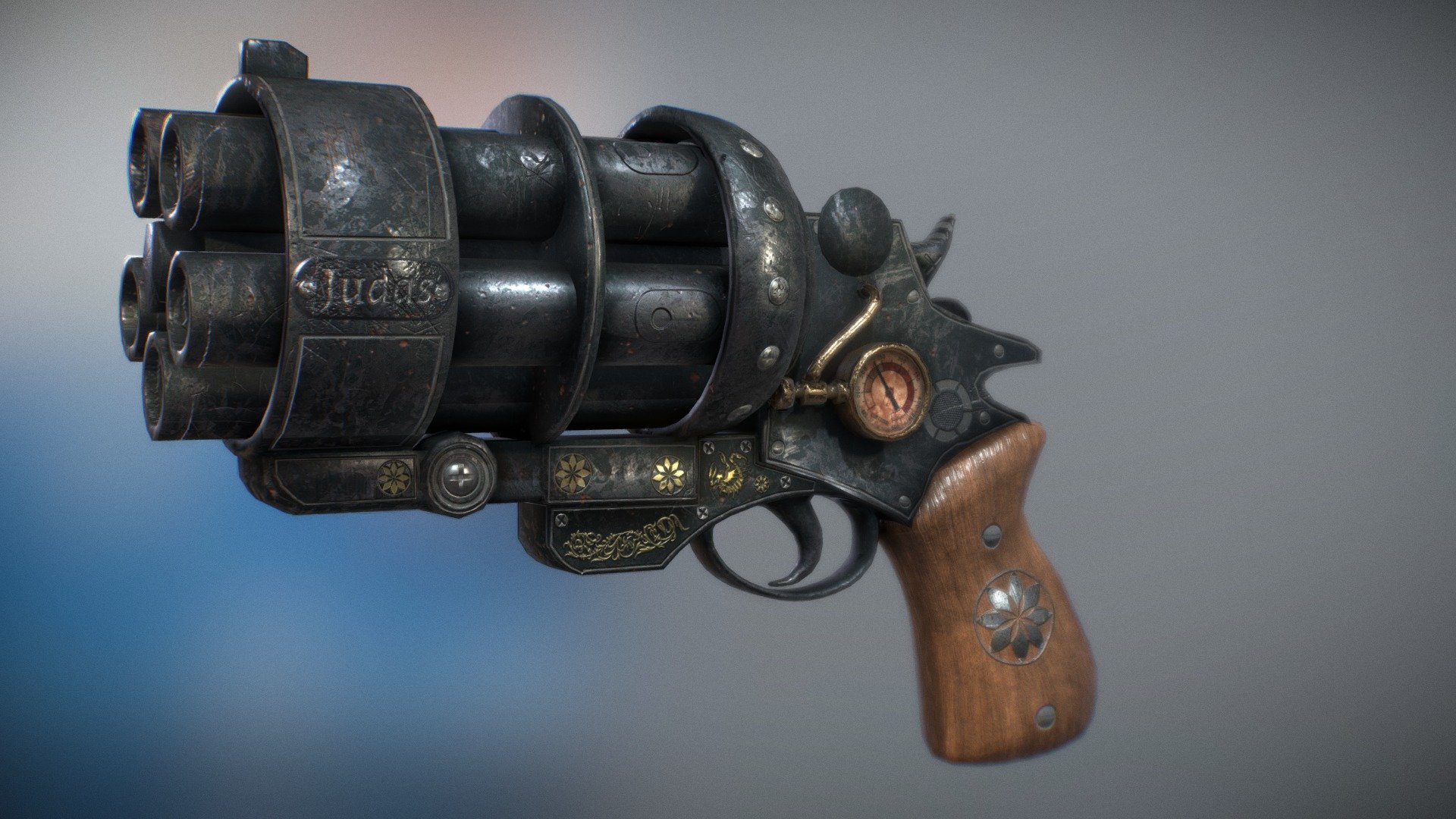 Steampunk revolver - 3D model by deep_sorow [98bd422] - Sketchfab