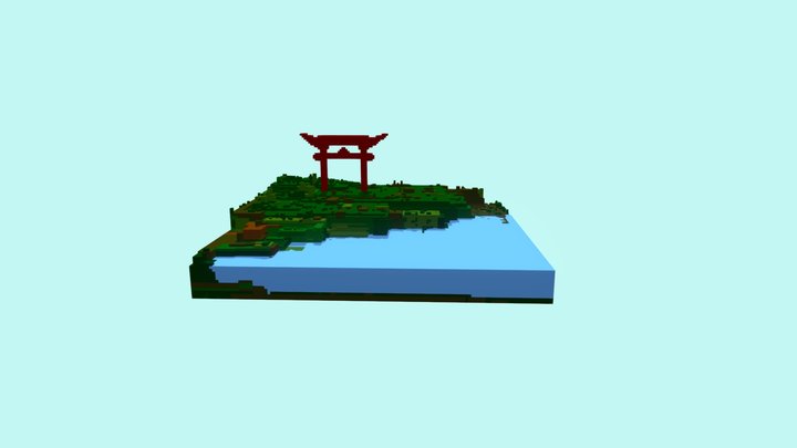 nagasaki - landscape with torii 3D Model
