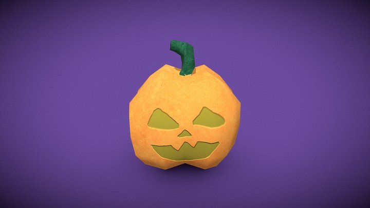 Low Poly Pumpkin 3D Model