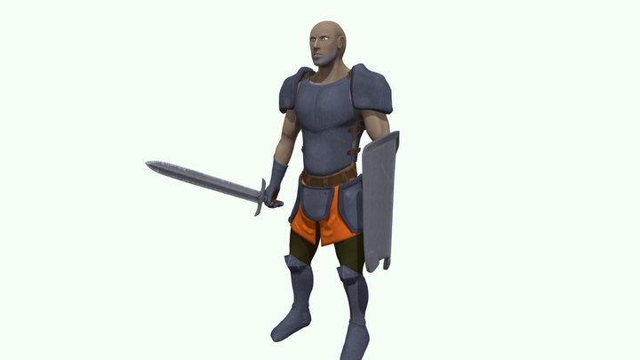 Rigged RPG-Character / Warrior 3D Model
