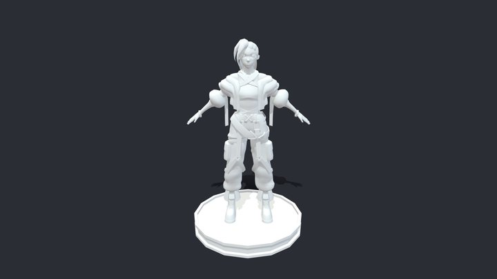 Jinx Untextured Base Model 3D Model