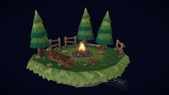 Warm by the campfire 3D Model