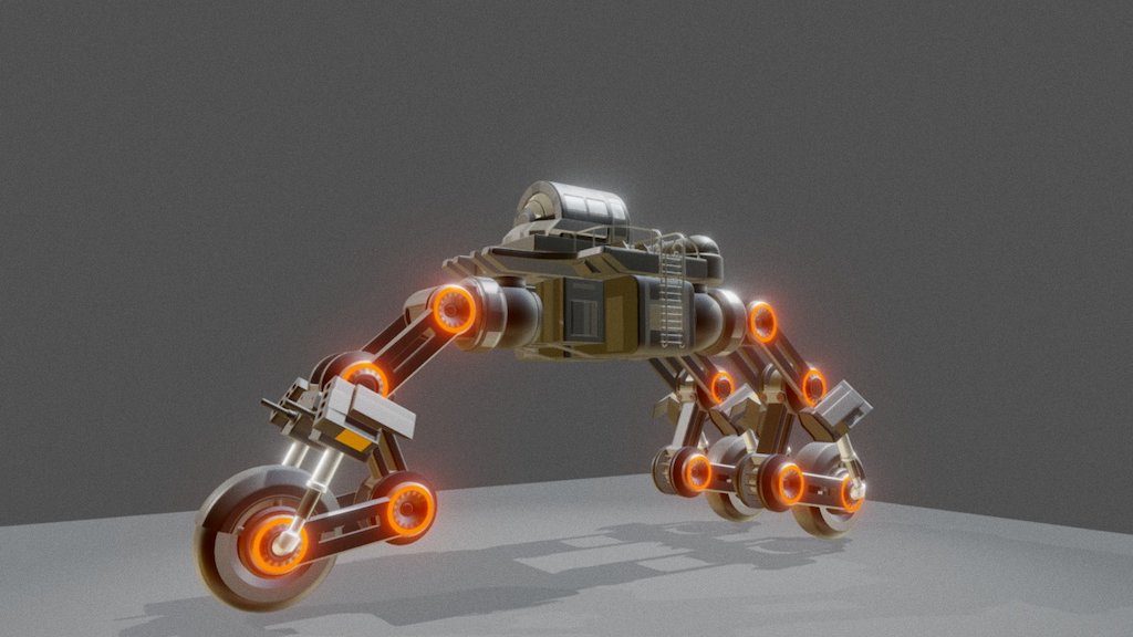 Modular Sci-fi Vehicle Set Test High-Poly