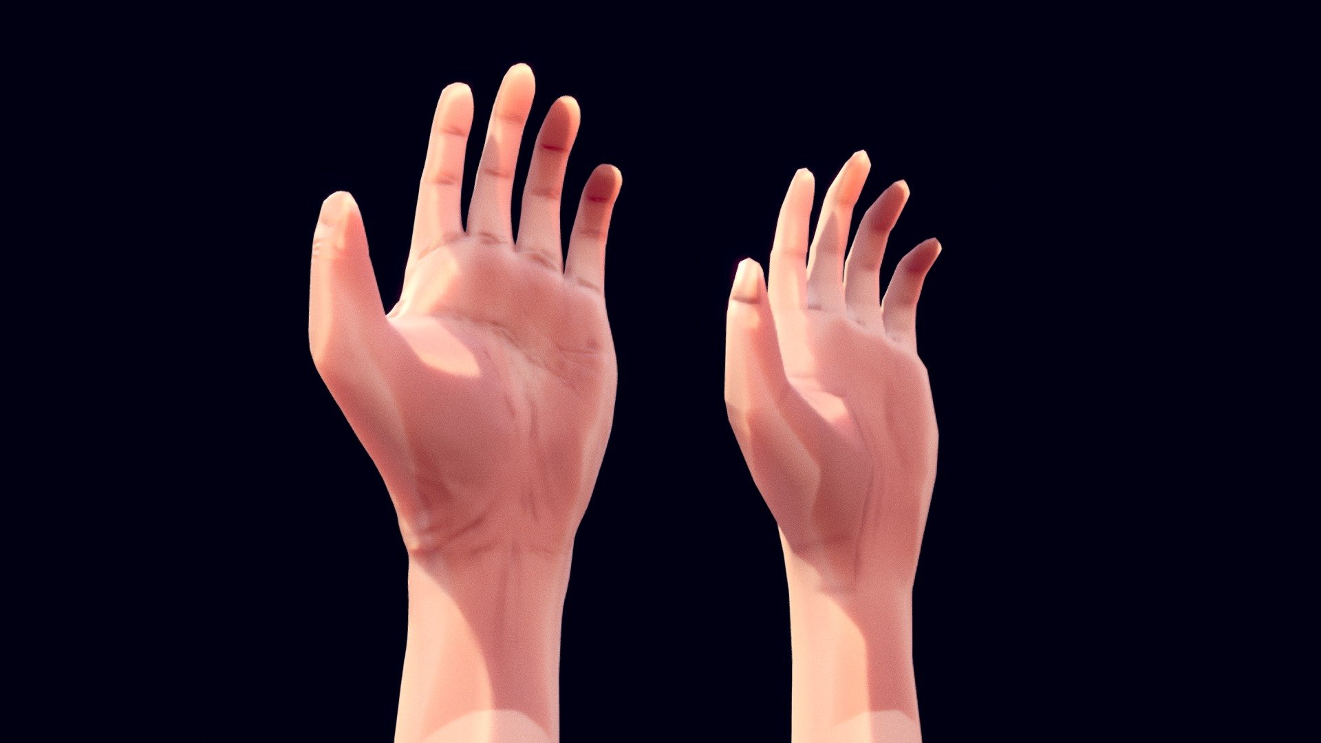 High and Lowpoly hand