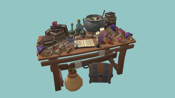 1DAE - Artisan's Desk 3D Model