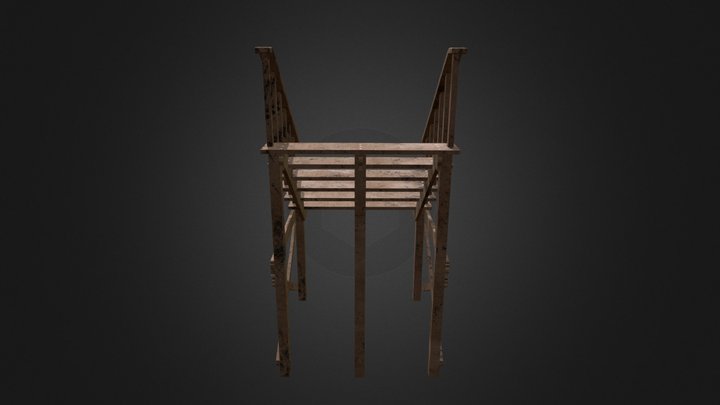 Wood Platform Stair System - Stairs 2 3D Model