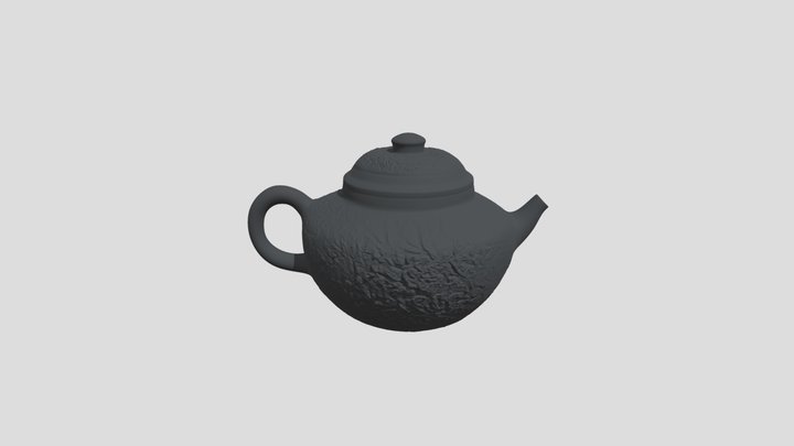Black Pottery Teapot 3D Model