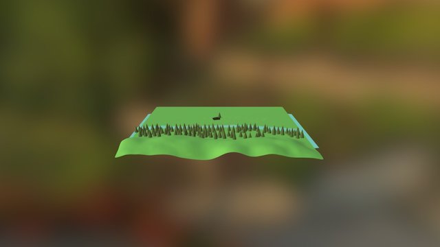 Tank Near A Forest Scene 3D Model