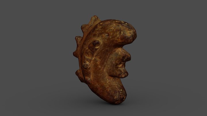 子持勾玉　Comma-shaped bead with smaller beads 3D Model