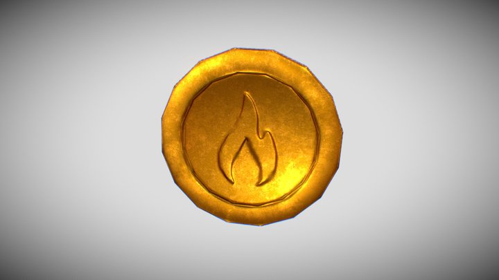 Stylized Coin 3D Model