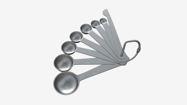 Measuring spoons 8-set 3D Model