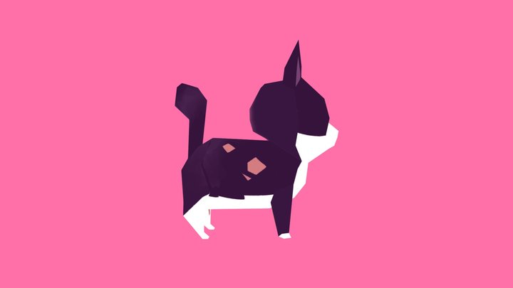 low poly calico 3D Model