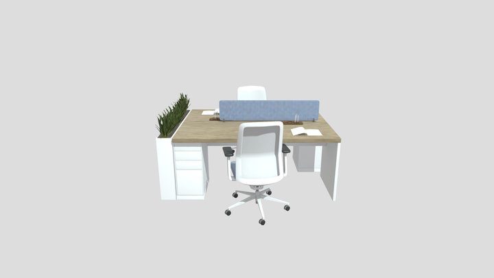 Double_desk 3D Model