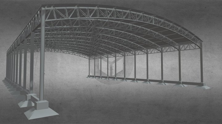 Galpão Em Arco - Curso Tekla Structures 3D Model