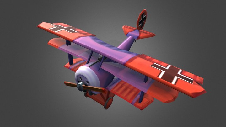 Stylized WW1 plane 3D Model