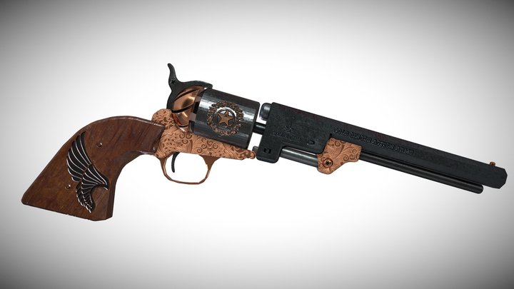 Western Revolver 3D Model