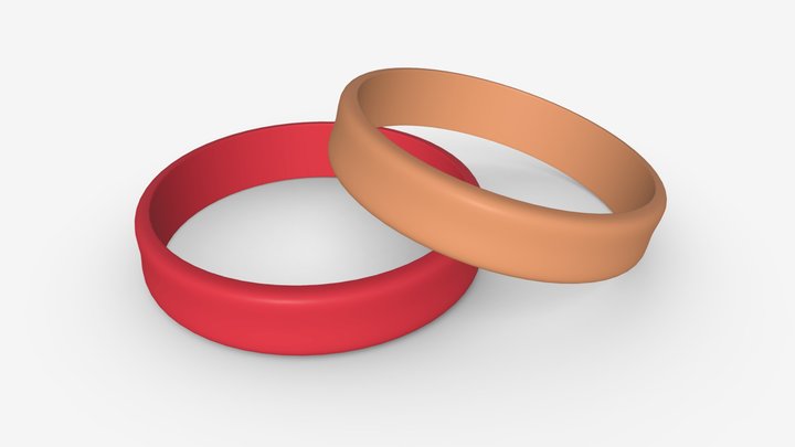 Silicone Wristband Slim 3D Model
