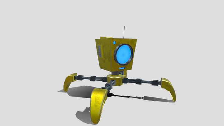 Robot with Armature | Low Poly Rigged Mech