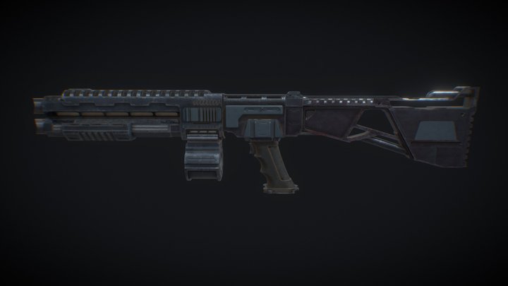 Blue Steel Shotgun 3D Model 3D Model