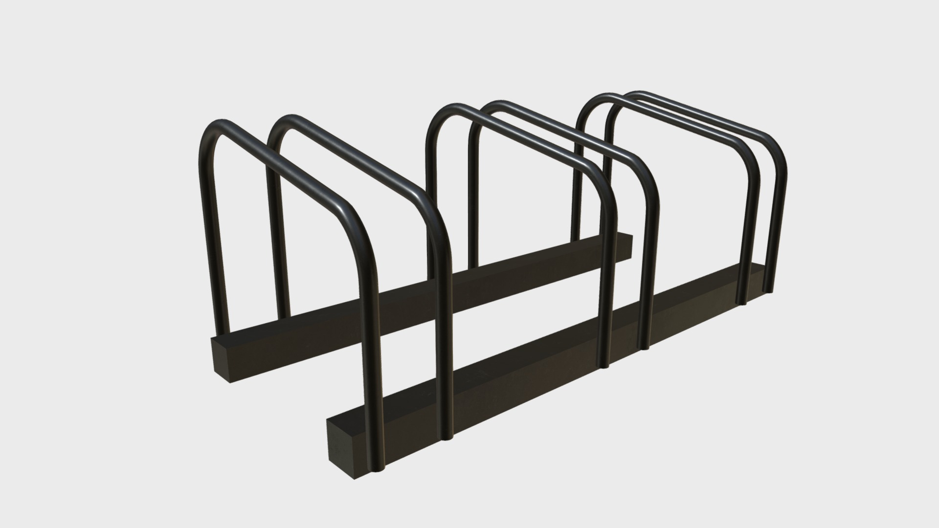 3D model Bicycle racks 2 - This is a 3D model of the Bicycle racks 2. The 3D model is about a black chair with a metal frame.