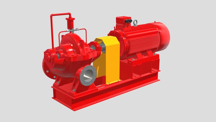 Split Case Centrifugal Fire Pump 3D Model