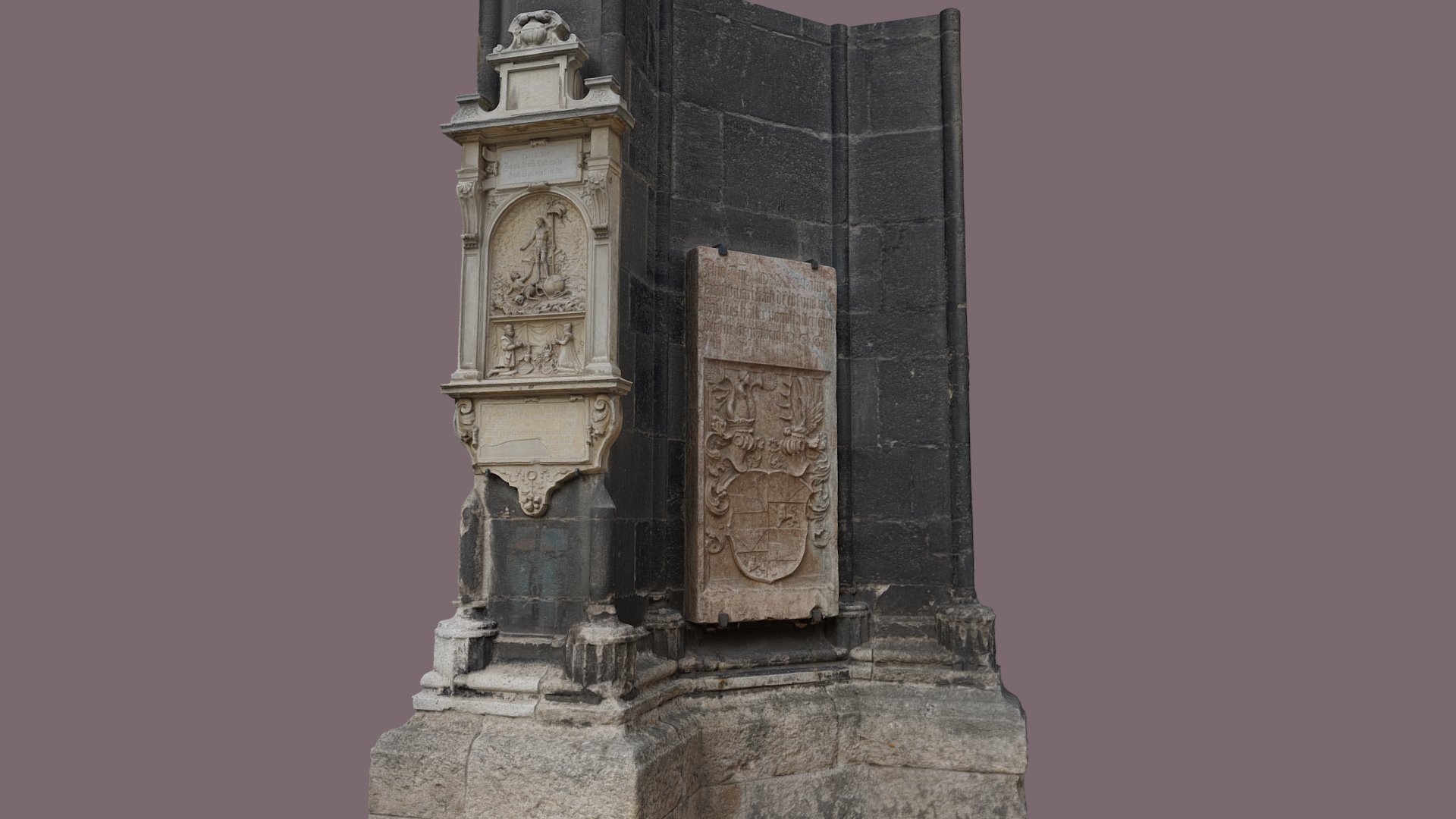 3D model Epitaphien Stephansdom - This is a 3D model of the Epitaphien Stephansdom. The 3D model is about a couple of stone statues.