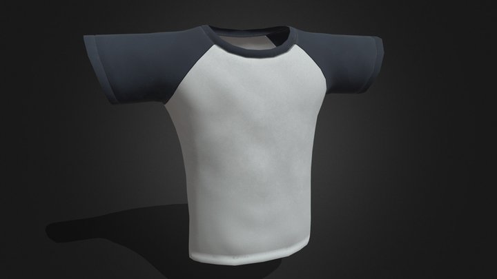 Raglan T- Shirt Short Sleeves 3D Model